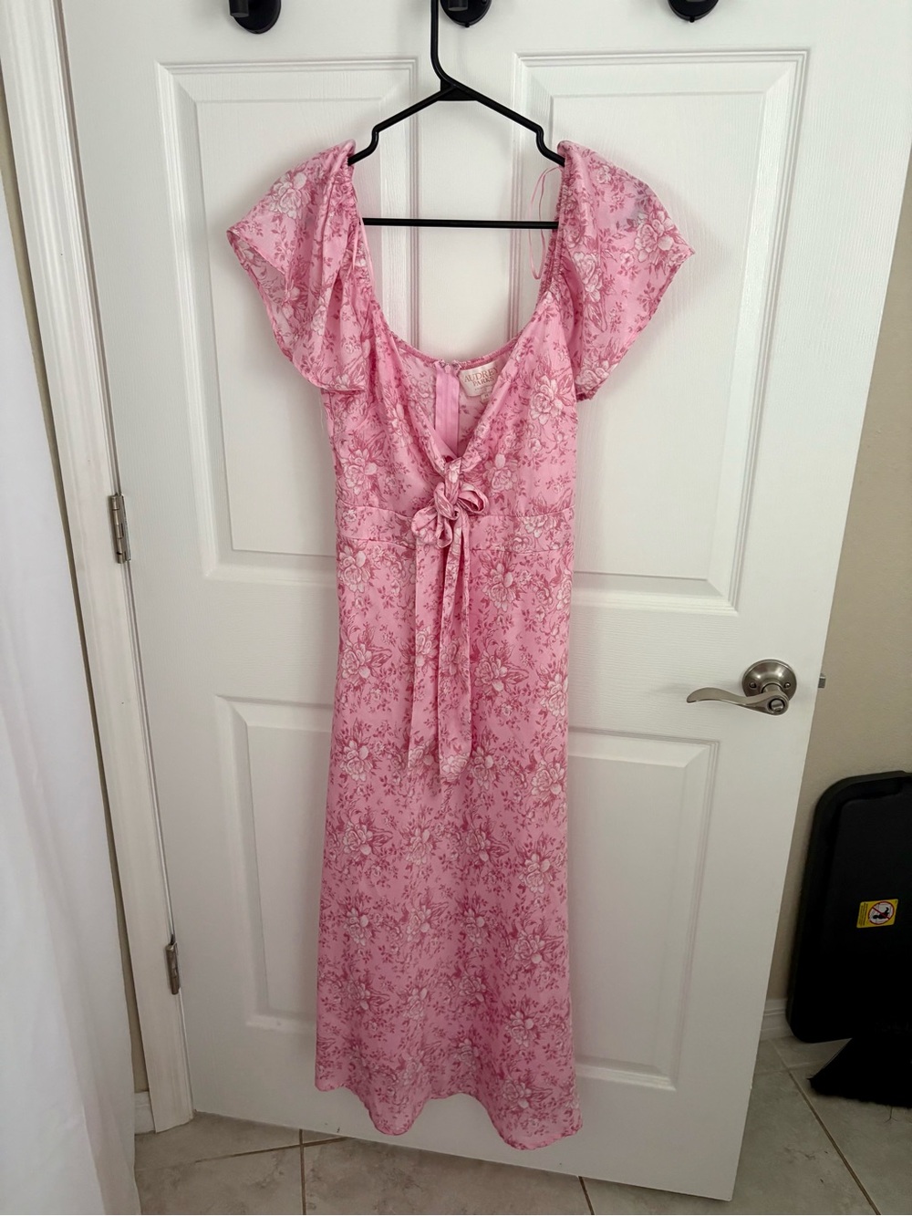 Pink Floral Tie-Front Women's Dress